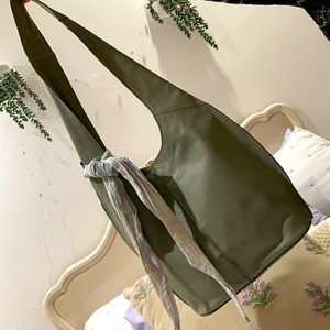 ✨GENUINE LEATHER “LUCKY BRAND” CLYO HOBO BAG SAGE GREEN SHOULDER WOMEN